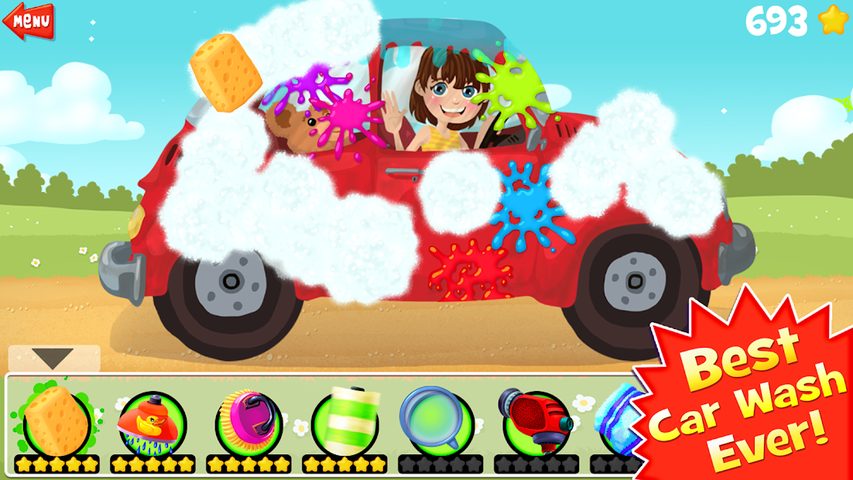 Screenshot 1: Amazing Car Wash Game For Kids
