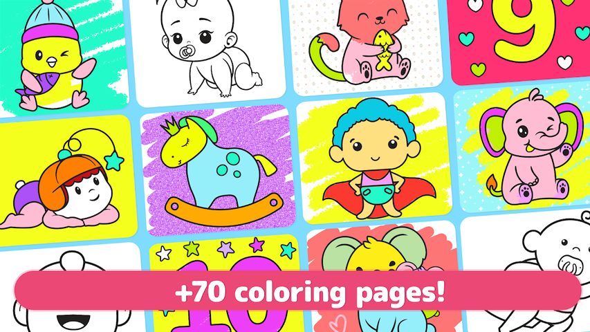 Screenshot 23: Coloring babies for kids - Cute baby drawing book