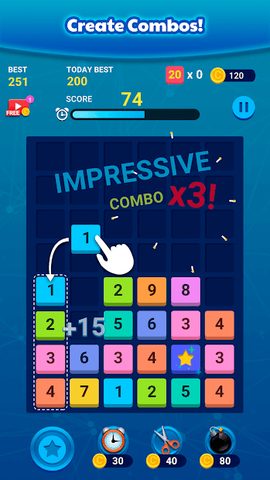 Screenshot 2: Merge Block: Number Puzzle Fun