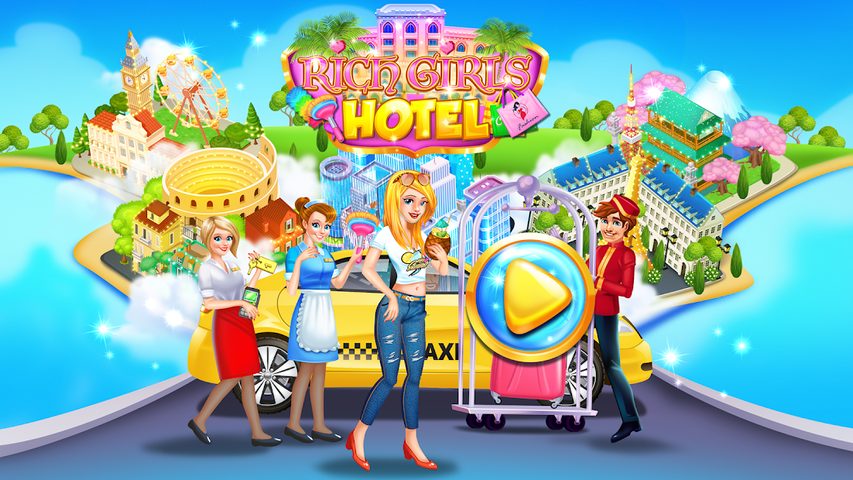 Screenshot 1: Rich Girls Hotel Shopping Game