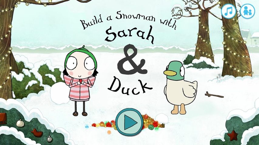 Screenshot 1: Sarah & Duck: Build a Snowman