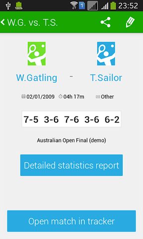 Screenshot 2: Tennis Math: score keeper and statistics tracker