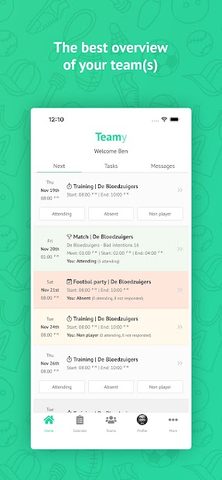 Screenshot 1: Teamy: app for sports teams