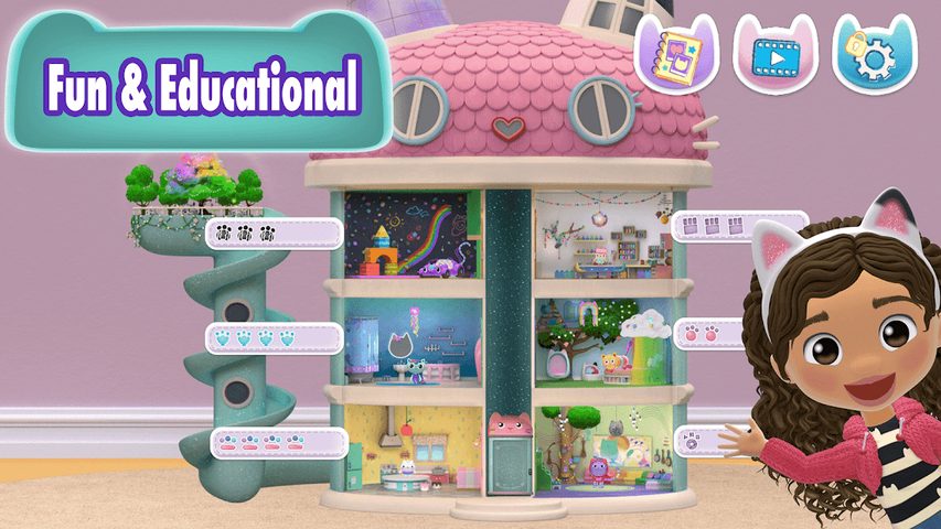 Screenshot 1: Gabbys Dollhouse: Games & Cats