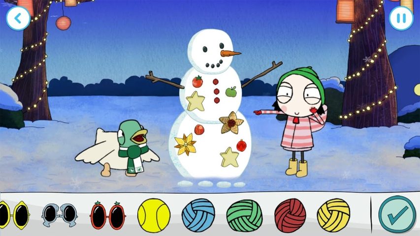 Screenshot 3: Sarah & Duck: Build a Snowman