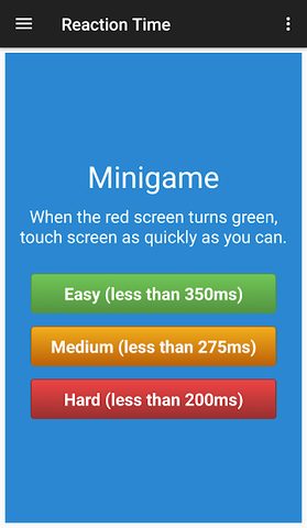 Screenshot 2: Reaction Time
