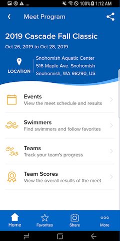Screenshot 2: Meet Mobile: Swim