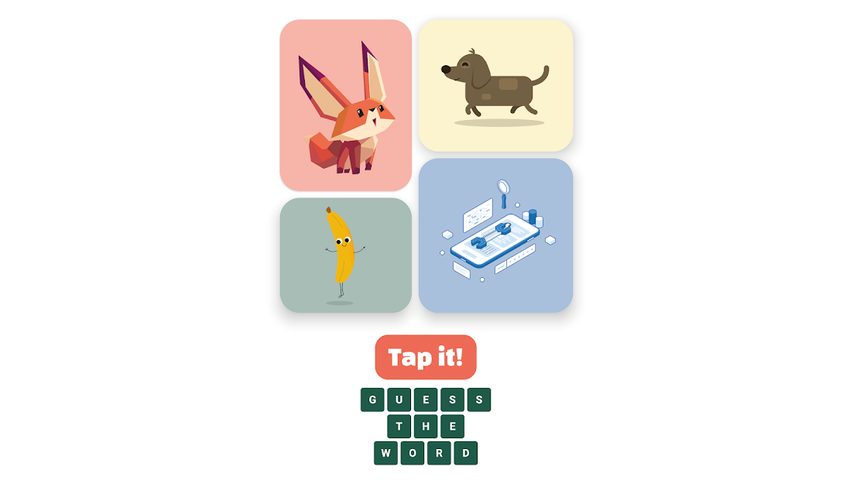 Screenshot 1: Tap it! Guess the word. Quiz & Trivia Brain Game