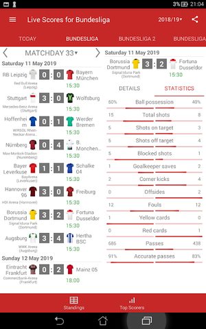 Screenshot 11: Live Scores for Bundesliga 2021/2022