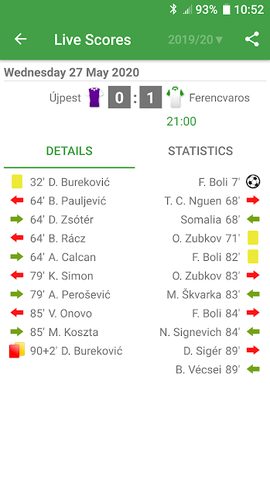 Screenshot 3: Live Scores for OTP Bank Liga 2021/2022