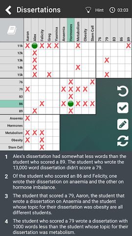 Screenshot 1: Logic Puzzles Daily - Solve Logic Grid Problems