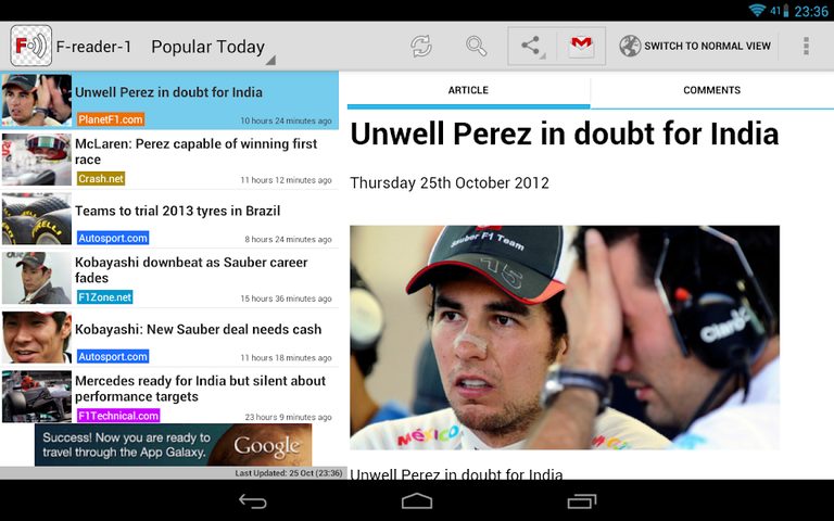 Screenshot 7: Freader1 - Formula Racing News