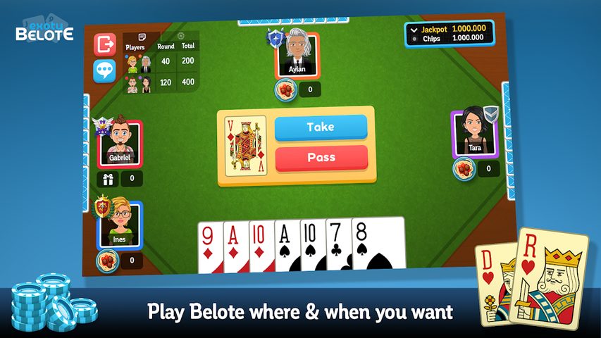 Screenshot 1: Multiplayer Belote & Coinche
