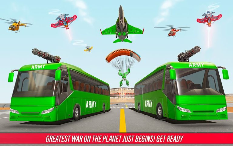 Screenshot 9: Army Bus Robot Car Game 3d