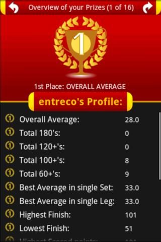 Screenshot 2: Darts ScoreCard - OLD