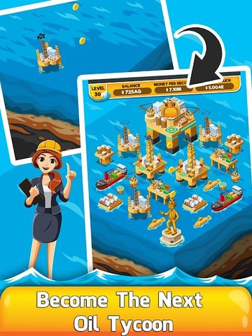 Screenshot 1: Oil Tycoon 2 - Idle Clicker Factory Miner Tap Game