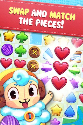 Screenshot 1: Fluffy Shuffle - Cute Match-3 Puzzle Adventure