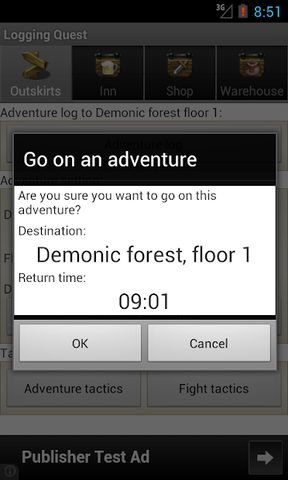 Screenshot 2: Logging Quest