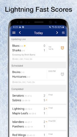 Screenshot 1: Scores App: NHL Hockey Plays, Stats & Schedules