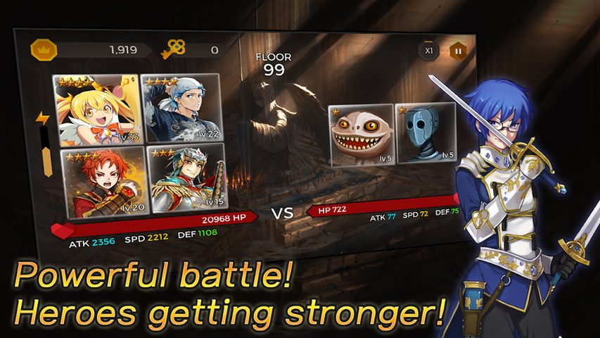 Screenshot 3: Secret Tower 500F (Super fast growing idle RPG)