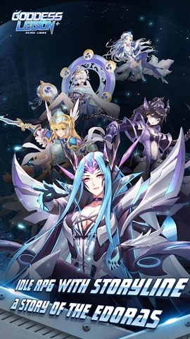 Screenshot 1: Goddess Legion: Silver Lining - AFK RPG