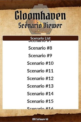 Screenshot 1: Gloomhaven Scenario Viewer
