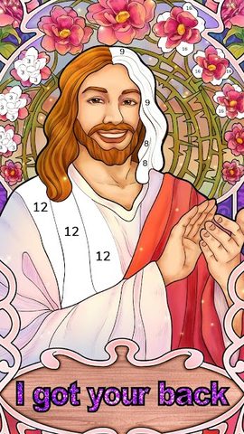 Screenshot 1: Bible Coloring - Paint by Number, Free Bible Games