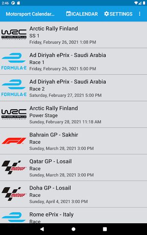 Screenshot 5: Motorsport Calendar 2022