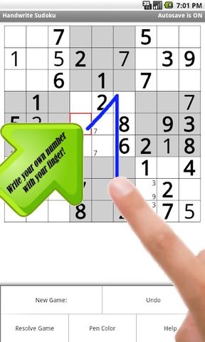 Screenshot 1: Handwrite Sudoku