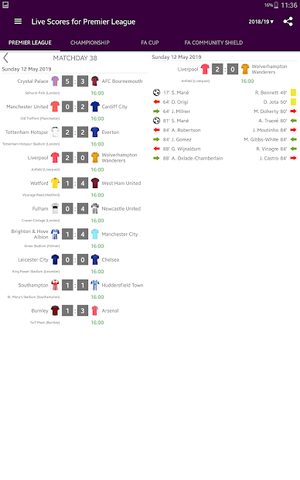 Screenshot 14: Live Scores for Premier League 2021/2022