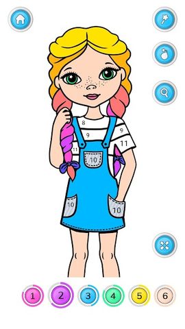Screenshot 2: Girls Coloring Book - Color by Number for Girls