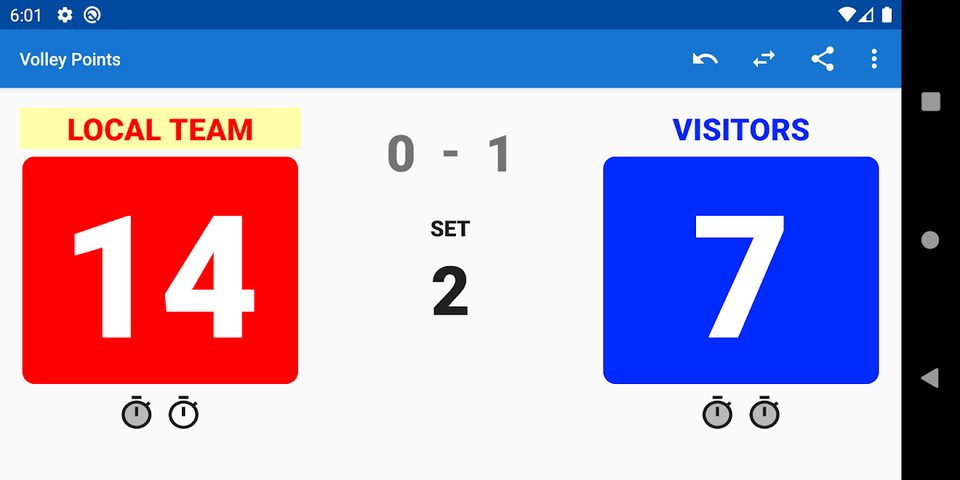 Screenshot 1: Volleyball Scoreboard