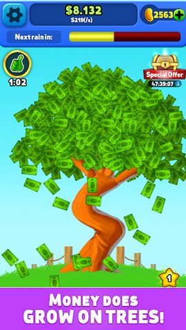 Screenshot 1: Money Tree: Idle Cash Making Tree Management Sim!