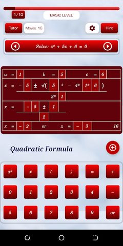 Screenshot 4: Quadratic Math Game