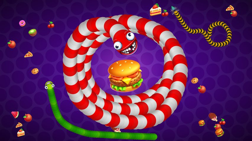 Screenshot 1: Snake vs Worms: Fun .io Zone