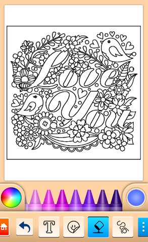 Screenshot 1: Valentines love coloring book