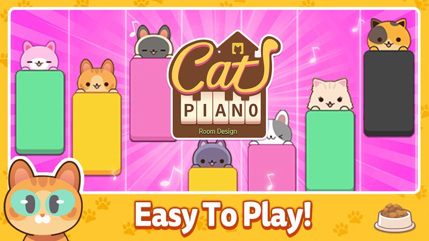 Screenshot 1: Piano Cat Tiles - Room Design