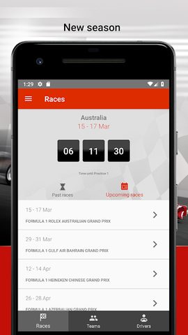 Screenshot 2: Formula 2021 Calendar & Standings
