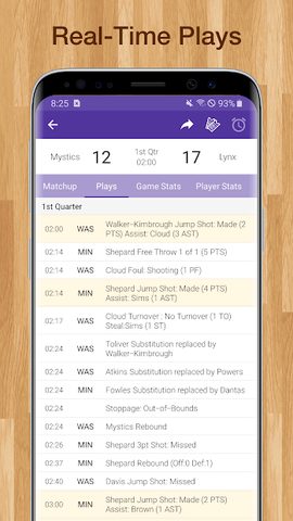 Screenshot 2: Women's Basketball WNBA Live Scores & Schedules