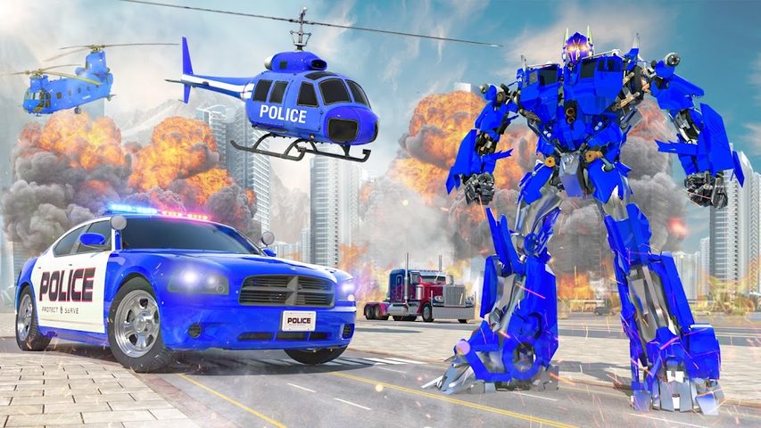 Screenshot 5: Helicopter Game - Robot Police