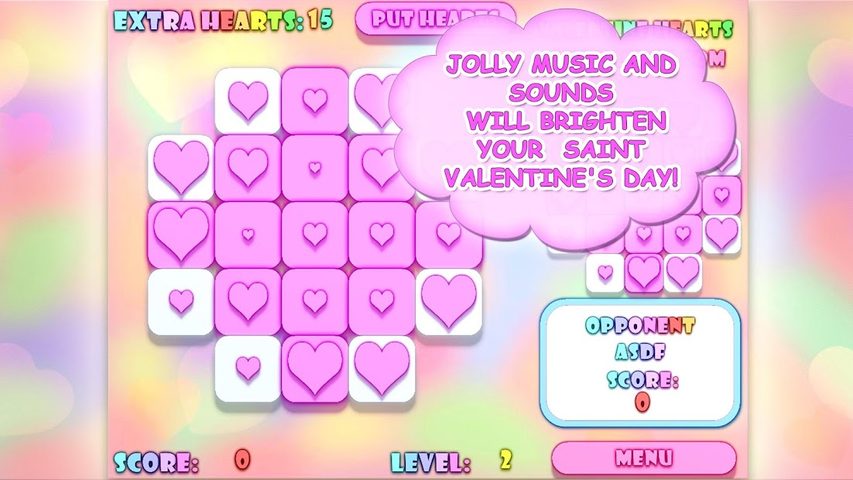 Screenshot 3: Valentine Hearts Collapse Game