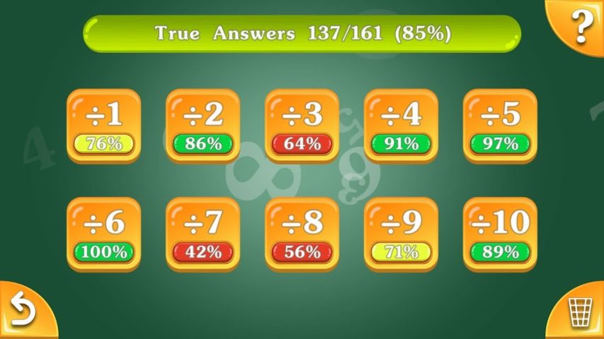 Screenshot 5: Multiplication and Division Tables. Training.