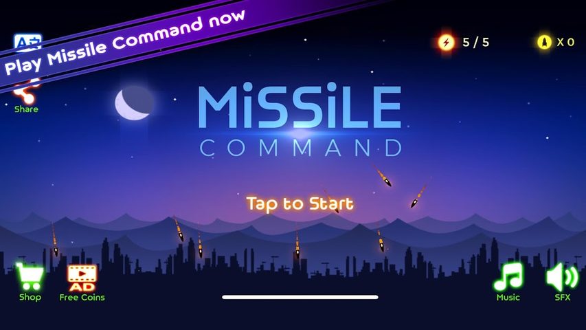 Screenshot 1: Missile Command