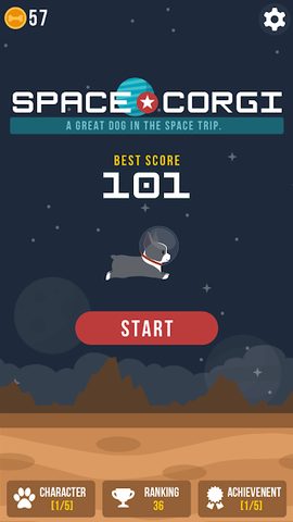 Screenshot 1: Space Corgi - Dog jumping space travel game