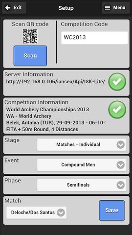 Screenshot 2: Ianseo Scorekeeper