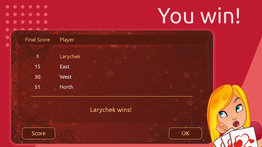 Screenshot 8: Hearts Deluxe - Free Card Game