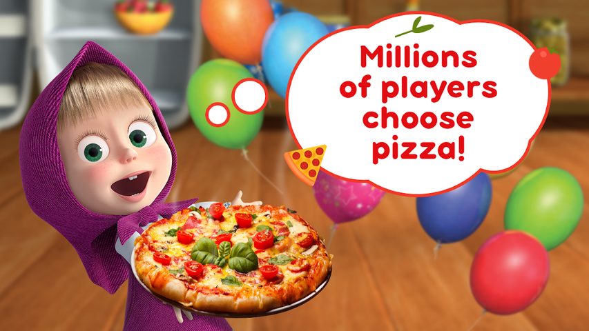 Screenshot 1: Masha and the Bear Pizza Maker
