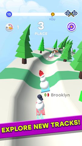 Screenshot 1: Snowman Race 3D PRO
