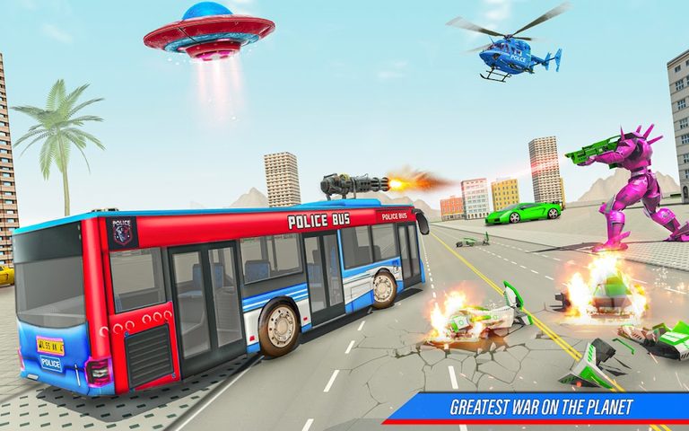 Screenshot 4: Bus Robot Car War - Robot Game