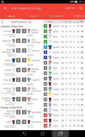 Screenshot 9: Live Scores for La Liga Santander 2021/2022